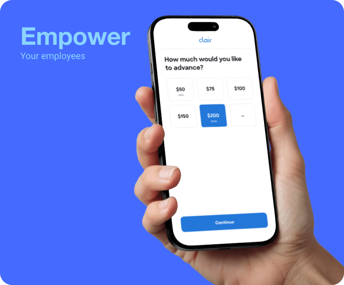 Hand holding a phone displaying the SocialSchedules shift calendar