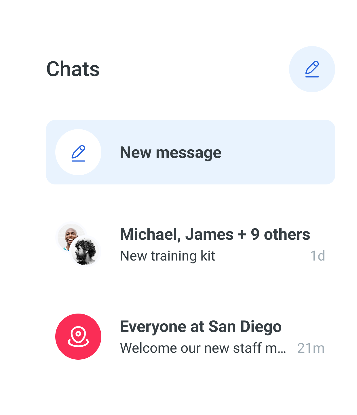 Chats product snippet